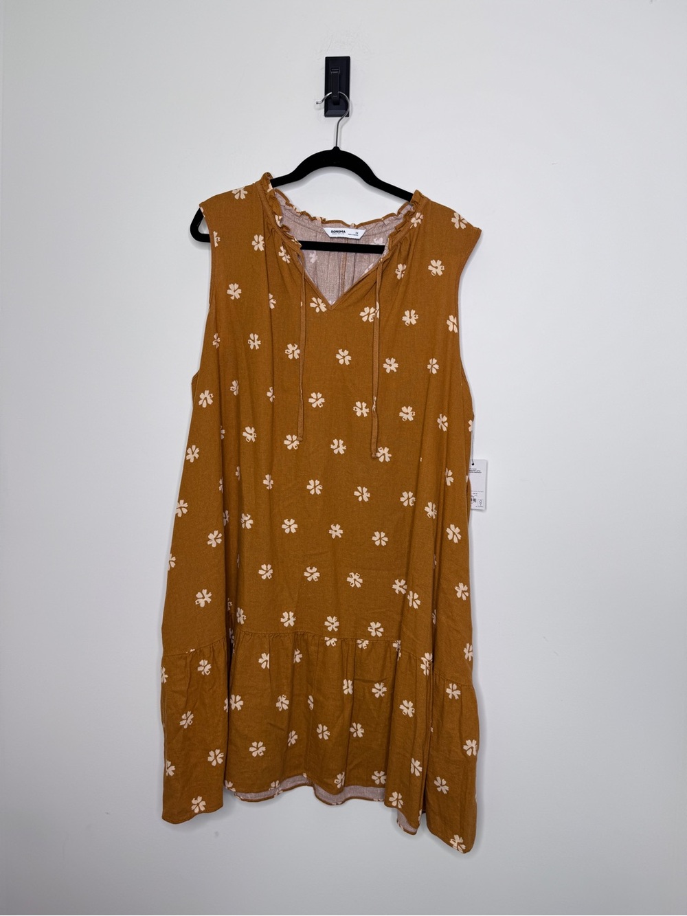 Sonoma Mustard Floral Tiered Midi Dress - Picture 1 of 7
